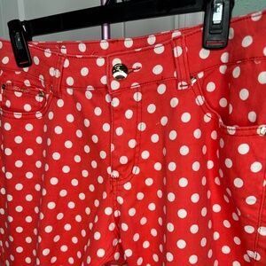 GESO Jeans Premium Denim Collection Polka Dot red and white Size 15